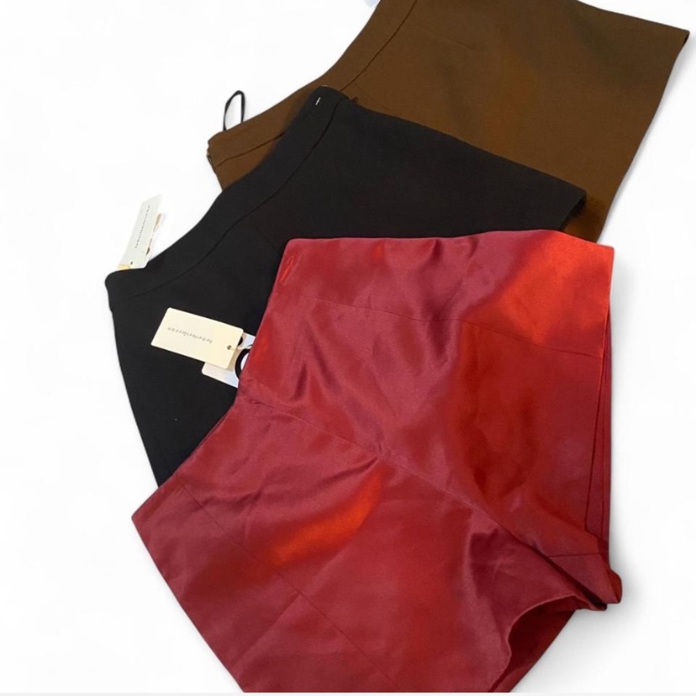 Commense High Waist Women's Small Shorts - Red, Black, Brown Set NWT